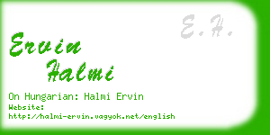 ervin halmi business card